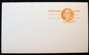 US #UX66 Mint Postal Card Samuel Adams SCV $.50 L3