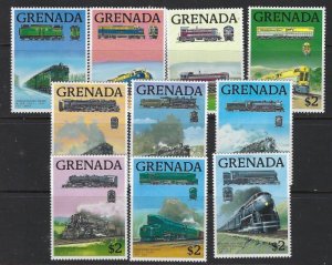 Grenada 1684a-j MNH 1989 Trains from sheet (fe1353)