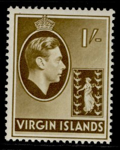 BRITISH VIRGIN ISLANDS GVI SG117, 1s olive-brown, LH MINT. Cat £24. CHALKY