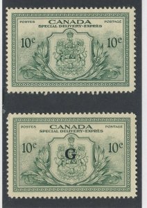 2x Canada Special Delivery stamps E10-10c MNH VF EO2 MH VF Guide Value = $33.00