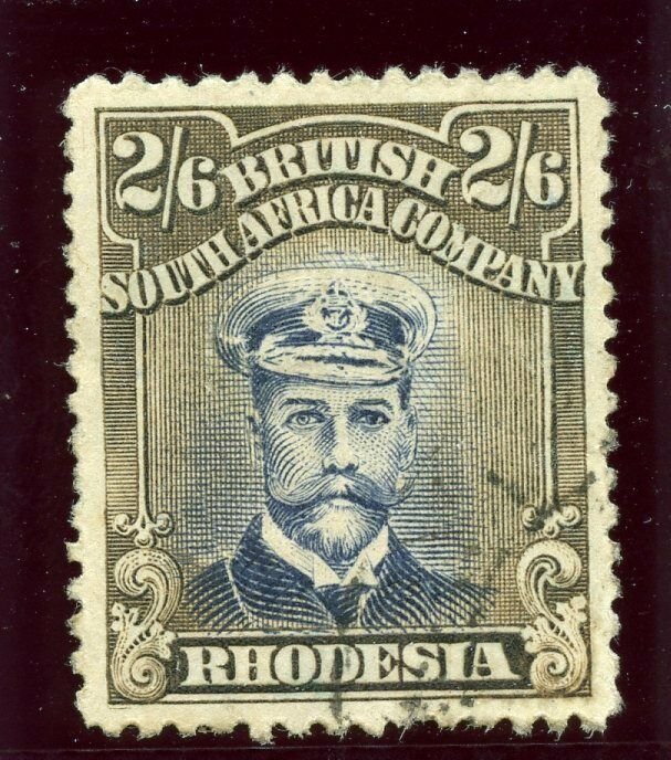Rhodesia 1918 KGV Admiral 2s 6d deep ultramarine & grey-brown VFU. SG 274.