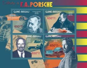 Ferdinand Porsche Sport Cars Autos Transport Guinea-Bissau MNH stamp set