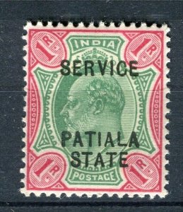 INDIA; PATIALA 1903 classic Ed VII SERVICE Optd. issue Mint Shade of 1R. value