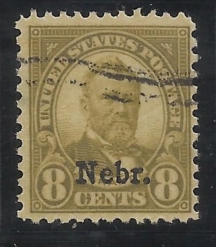 677  8c Nebr Overprint  Used Fine Centering