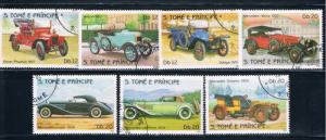 Saint Thomas and Prince Is 709b-12ab Used short set Antique Autos (GI0355)