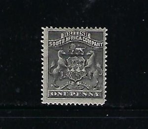 RHODESIA SCOTT #2 1890-94 1D (BLACK)  MINT HINGED