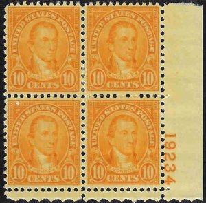 642 Mint,OG,HR... Plate Block of 4... SCV $17.00