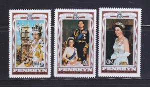 Penrhyn 87-89 Set MNH Queen Elizabeth II Silver Jubilee