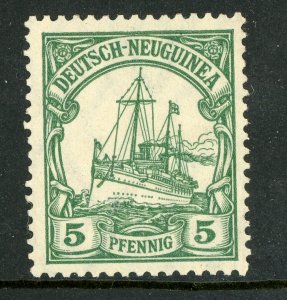 Germany 1914 New Guinea 5pf Green Yacht Unwmk Scott # 21 Mint E357