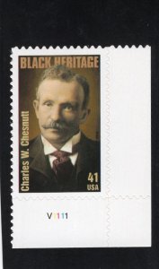 4222 Charles Chesnutt, MNH w/plate #