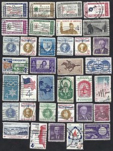 United States #1139-1173 1960 commemoratives. 35 stamps total. Used.