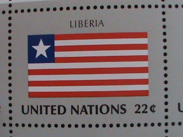 ​UNITED NATION-1985 SC#458-461   U. N. FLAGS SERIES MNH FULL SHEET- VERY FINE