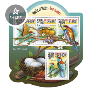 SIERRA LEONE 2015 SHEET BEE EATERS BIRDS srl15504a