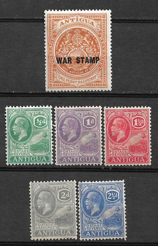 COLLECTION LOT #447 ANTIGUA 6 STAMPS MH 1918+ CV+$41 2 SCAN