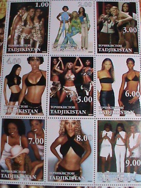 TAJIKISTAN-2002 DESTINY'S CHILD-FAMOUS SINGERS-MNH SHEET-VERY FINE