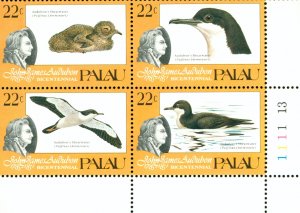 PALAU 66a MNH BLOCK OF 4 SCV $4.50  BIN $2.25 BIRDS