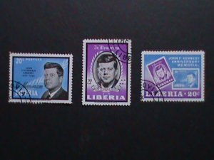 ​LIBERIA-1964-AIRMAIL STAMPS- JOHN FRANCIS KENNEDY CTO WE SHIP TO WORLD WIDE.