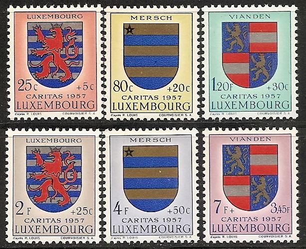 LUXEMBOURG B198-203 MNH 1956 COAT of ARMS