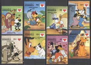 Ss0157 Dominica Walt Disney Mickey Mouse & Friends Sealed With Kiss #2284-91 Mnh