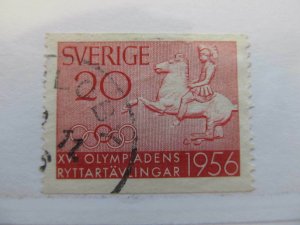 1956 Sweden Sweden Sweden 20o PERF 121⁄2 Fine Green Used Stamp A13P17F149-