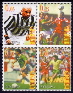 Gagauzia (Moldova) 1998  Football World Cup Block of 4 perforated MNH