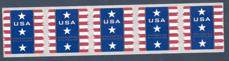 4157 Patriotic Banner Presorted Strip Of 5 Mint/nh Free Shipping 