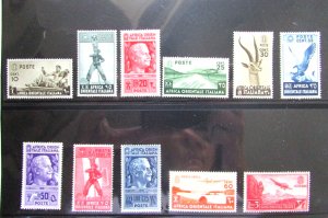 1938 Italian East Africa MH stamp selection #4, 11, 13, C3, C8