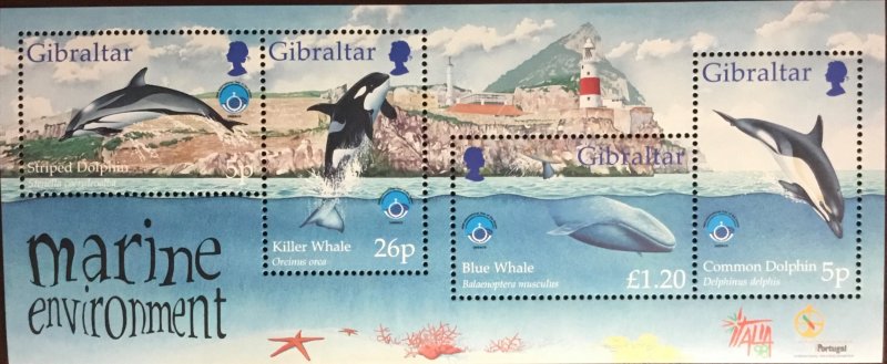 Gibraltar 1998 Year of the Ocean Marine Life Minisheet MNH