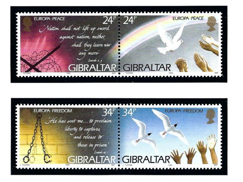 Gibraltar 1995  # 677a and 679a MNH  Europa