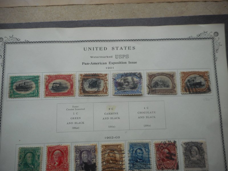 U.S. Collection 19 Used Stamps 1901-1903 Era on Album Page