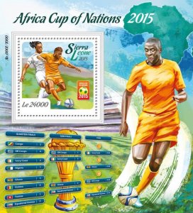 SIERRA LEONE - 2015 - African Cup of Nations - Perf Souv Sheet-Mint Never Hinged