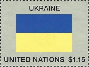 United Nations #1186 $1.15 World Flag Series - Ukrainian Flag (2018). MNH