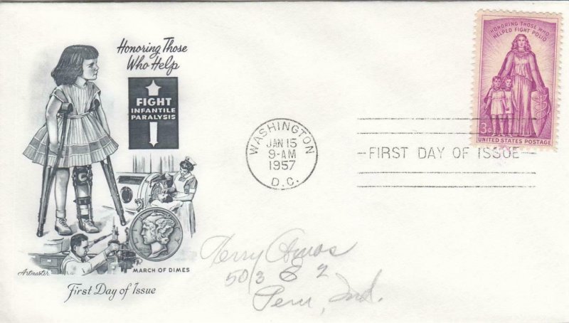 1957, Honoring Those Who Help, Artmaster, FDC (D13399)