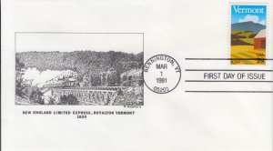 1991 United States Vermont  Statehood (Scott 2533) DeSpain FDC