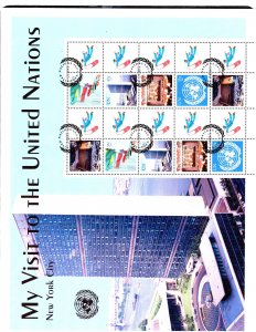 UNN SC #857aff MNH SHT/10 + 10 LBLS 2003 My Visit to the U... N... CV $100.00