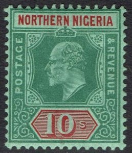 NORTHERN NIGERIA 1910 KEVII 10/- WMK MULTI CROWN CA 