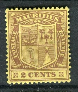 MAURITIUS; 1921-26 early GV issue Mint hinged Shade of 2c. value