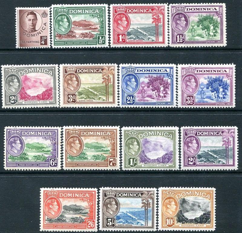 DOMINICA-1938-47 Set to 10/- Sg 99-109a MOUNTED MINT V24003