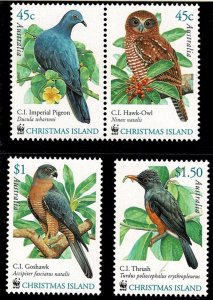 Christmas Island 2002 Birds  Set of 4 MNH