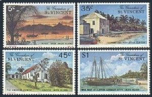 St Vincent Gren 73-76,MNH.Michel 71-74. Views of Union Island,1976.Sunset,Church