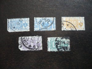 Stamps - Italy - Scott# Q8,Q11-Q13,Q27 - Used Part Set of 5 Stamps