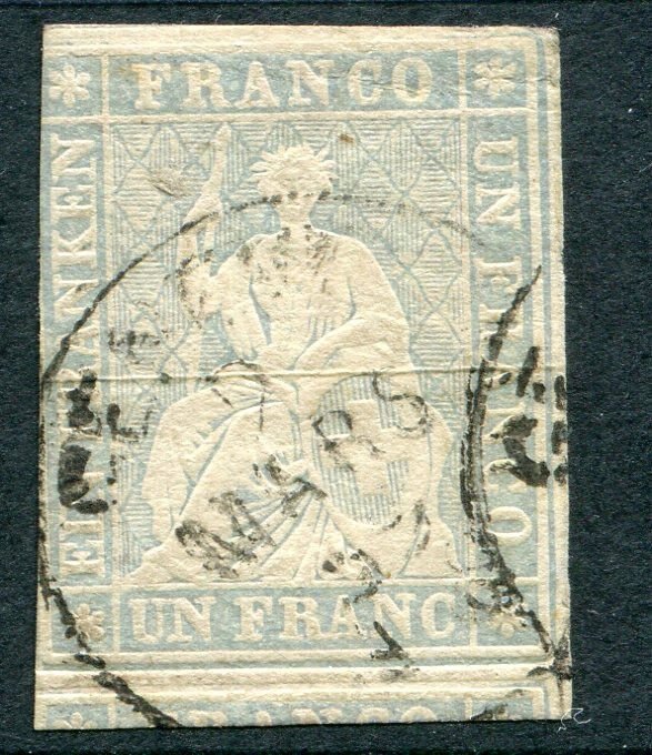 Switzerland Postage Stamp #31 Used 3 Good Margins. Cat. $1000
