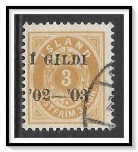 Iceland #50 Numeral Surcharged Used