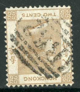 China 1864 Hong Kong 2¢ Brown QV Wmk CCC Scott 8 VFU D829