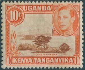 Kenya Uganda and Tanganyika 1938 SG134 10c red-brown and orange KGVI lake naivas