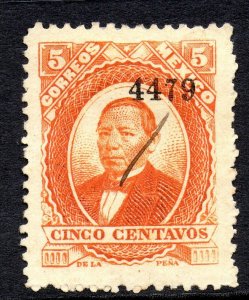 Mexico 1879 Juarez 5¢ Orange 4379 COCULA/MASCOTA Thick Hard Paper MX322