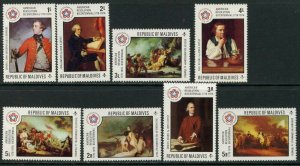 MALDIVE IS. Sc#622-630 1976 American Bicentennial Complete Set & S/S OG Mint NH