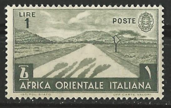 Italian East Africa # 12  Desert Road  (1) Unused VLH