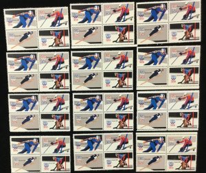 1795A-1798A   Winter Olympics, bulleyes perf.  25 MNH  15¢ block of 4    In 1979