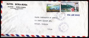 French Polynesia Hotel Bora-Bora to Chicago,IL 1971 Airmail Cover